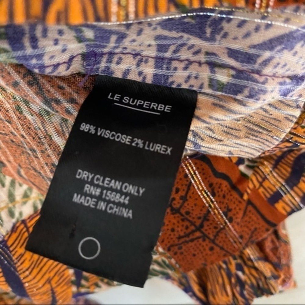 Le Superbe Long Sleeve Palm Leave Blouse 8 - Picture 4 of 5